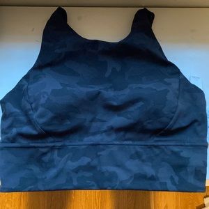 Lululemon NWT stronger as one long line bra, black camo, size 8